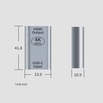 USB-C til HDMI-Mini-Displayport Adapter 4K-60Hz USB Type c female til Mini DP Converter til Macbook Pro Huawei Mate 20