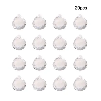 20PCS Clear Crystal Ball Pendel Lysekrone Lampe Suncatcher Drop Prismer bryllupsfest Home Decor 20mm