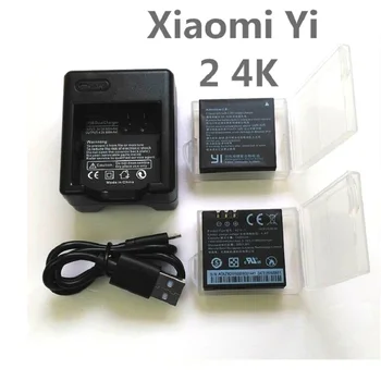 For riginal Xiaomi YI 4K Batteri AZ16-1 Dual USB Oplader Til yi 4K+ Action Kamera Lite Tilbehør 1400mAh Genopladeligt Batteri
