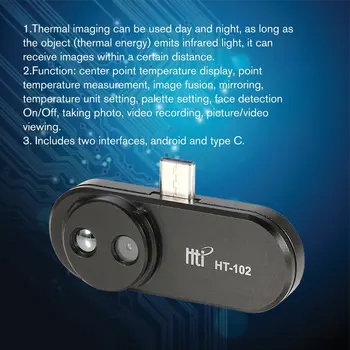 HT-102 Mobiltelefon Termisk Infrarøde Kamera Understøtter Video-Billeder til Android Type C Termisk Imaging Temperatur Detektor
