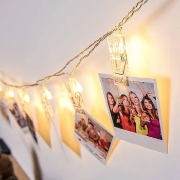 Jul Dekorative Foto LED Clip Light String 1,5 M/10 Led Kids Room Væg Hængende Dekoration Lys Gave Bryllup Part Indretning