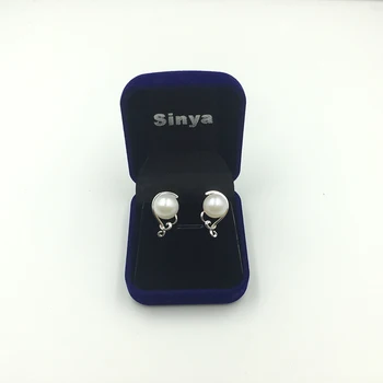 Sinya naturlige ferskvands perler hoop øreringe engelsk lås øreringe til kvinder, Mor, i 925 sterling sølv mode design-hot !!!