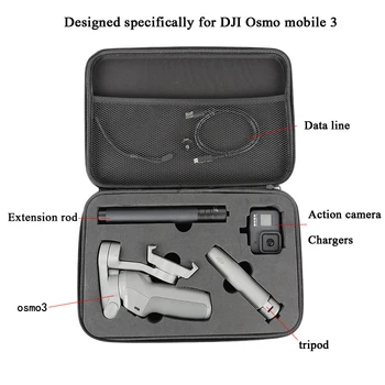 Rejse-Hårdt etui-Kompatible DJI OSMO Mobil 3 Beskyttende Taske til Opbevaring Osmo Greb Stativ/forlængelsesstang