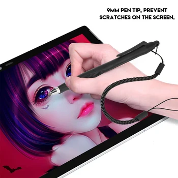 Touch Screen Stylus Pen at Skrive Tegning Kuglepenne Med Foråret Slange, Ledning Til Telefonen, Tablet-PC ' en For at Huawei Mate 9