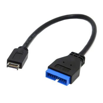 Lang Front Panel USB-3.1 Adapter Kabel Overføre Tilbehør Konvertere 20cm Black Extension Type-E-20 Pin-kode Til Bundkort