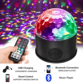 9W RGB LED Disco Kugle Lys Bluetooth Musik Højttaler Afspiller USB-DMX Jul Laser Projektor Fase Par Lys med Fjernbetjening