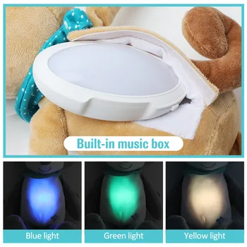 Bløde tøjdyr LED-Belysning Udstoppede Dyr Børnene Sove Led Nat Lampe Plys Legetøj Med Musik, Lys Baby Legetøj Til Piger, Drenge