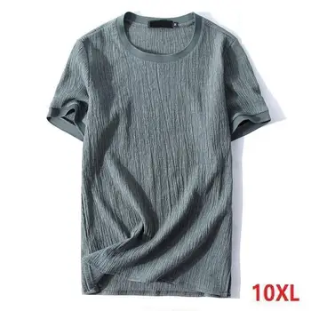 Sommeren Mænds T-Shirt 9XL 10XL Bomuld kortærmet XL Størrelse 7XL 8XL T-Shirt Enkel Retro Sort Tynd