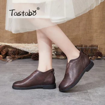 Tastabo 2019 efteråret og vinteren High-top kvinders sko med Lave hæle sko daglige sko S98052 Brun Retro fritid stil, 35-40
