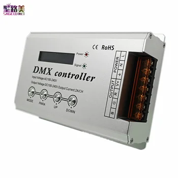 DMX300 LED-Dekoder Konsol, Controller Lysdæmper RGB DMX AC110V-220V til 1320W 3CH x 2A Høj spænding RGB Led Neon Stribe Lys Tape
