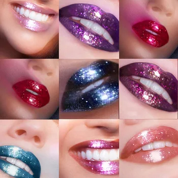 HANDAIYAN 7 Farver Metal Liquid Lipstick Vandtæt Makeup, Lip Gloss Langvarig Pink Rød Blå Metallic Skinnende Lip Sæt kosmetiske