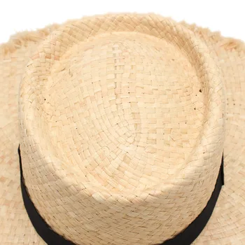 Engros Nye Bælte Rafia Halm Sommeren Solskærm Hatte Til Kvinder, Dame Sammenklappelig Mode Håndlavet Cap Wide Brim Panama Strand Hat