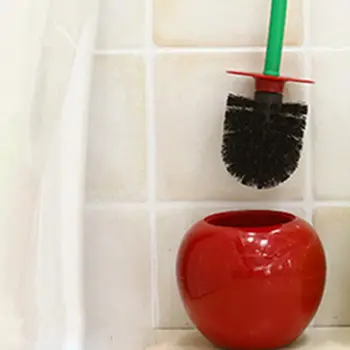 Kreative Kirsebær Form Toilet Toilet Børste Børste Sæt til Toiletter Rene Værktøjer Husstand Badeværelse Tilbehør