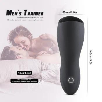 Mandlige masturbator 10 speed vibrationer glans cup stimulator silikone massageapparat penis vibrator erotisk sex legetøj til mænd