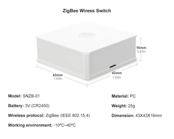 SONOFF Zigbee SNZB-01 Mini Trådløse Switch eWeLink APP Fjernbetjening Smart Home Skifte Arbejder Med ZBBridge IFTTT