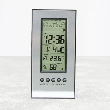 Trådløs vejrstation med Trådløse Sensorer Meteo-Stationen Termometer Hygrometer Vækkeur Kalender Temperatur Optegnelser