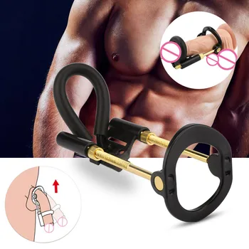 Sex legetøj penis ring-silicone vibrator legetøj for voksne Penis Extender Hybrid Skyder Båre Justerbar Længde på Stængerne H4
