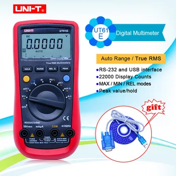 ENHED UT61E Digital Multimeter Sand rms Auto Range UT61B/C/D/E AC DC Meter Data Hold Multimetro 9V Genopladeligt Batteri