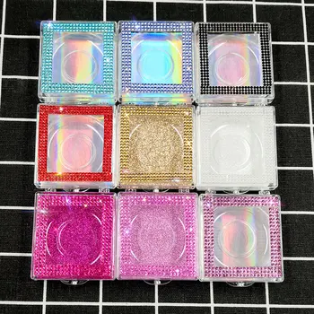 30stk-Pladsen med diamanter Akryl falske øjenvipper emballage Mink Vipper kasser faux cils gennemsigtig plastik kasse med skuffe