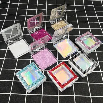 30stk-Pladsen med diamanter Akryl falske øjenvipper emballage Mink Vipper kasser faux cils gennemsigtig plastik kasse med skuffe