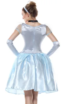Wendywu Voksen Dame Blå Halloween Party Prinsesse Kostume Voksen Askepot Cosplay Kjole Deluxe Snehvide Kostume