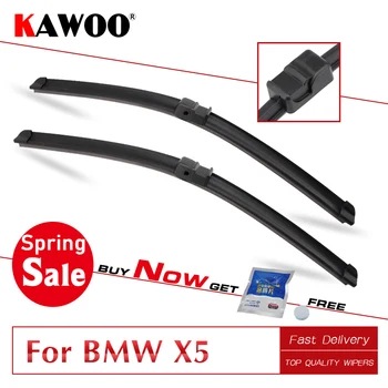 KAWOO For BMW X5 E53 E70 F15 G05 Bil naturgummi Vinduesviskere Knive Model År Fra 1999-2020 Passer U Krog/Knap/Side Pin-Arme