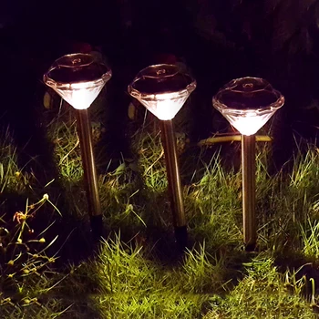 10 PC ' er Sol Led-Lys Diamant Græsplæne Lampe Til Haven Dekoration Udendørs Soldrevne Indsats Lys LED Street Sol Lampe Lanterne