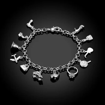 Høj Kvalitet, Kreative 925 Sterling Sølv Vedhæng, Armbånd til Kvinder, Gaver Kæde Link armbånd Armbånd Crystal Tilbehør