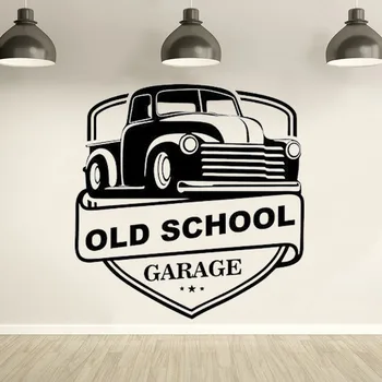 Old School Garage vægoverføringsbillede cave vægmaleri grafik-vinduet indretning Auto reparation wall sticker vinyl HJ1105
