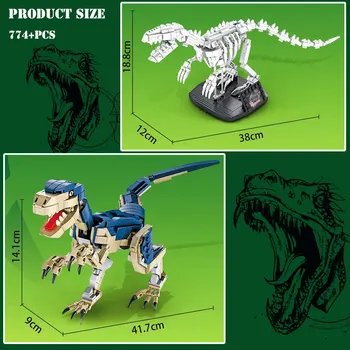 BZDA Jurassic Dinosaur Verden Tyrannosaurus Rex byggesten Velociraptor Dinosaur Park Model Mursten Legetøj Til Drengen Gave 906-Pc ' er