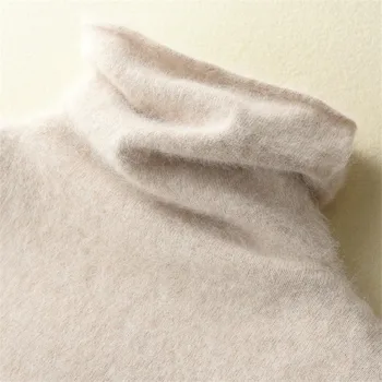 Efteråret og vinteren er lagt fløjls krave cashmere sweater kvindelige løs hoved ensfarvet strik bunden sweater fortykkelse