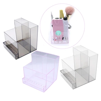 Professionel Akryl 10 Huller Negle Bore Bits Holder Stand Opbevaring Manicure Værktøjer Displayer Container Box Arrangør Negle Salon