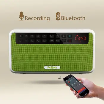 BEESCLOVER Transportabel Stereo-Bluetooth-Højttalere FM-Radio Klar Bas Dual Track Speaker TF-Kort, USB-Musik Afspiller Rolton E500 r60