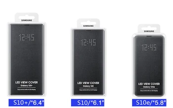 Original Samsung LED View Cover til Samsung Galaxy S10 LED S10 Plus S10E SM-G9730 SM-G9750 SM-G9750 Sleep Funktion Pocket Kort