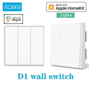 Aqara Smart vægkontakt D1 Zigbee Trådløse Fjernbetjening lyskontakten Neutral Fire Wire Triple-knappen For Xiaomi smart home