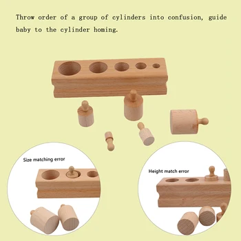 Træ Legetøj, Puslespil Montessori Pædagogiske Cylinder Socket Toy Børn Udvikling Af Praksis Sanser, Puslespil, Math Hjerne Teaser Børn