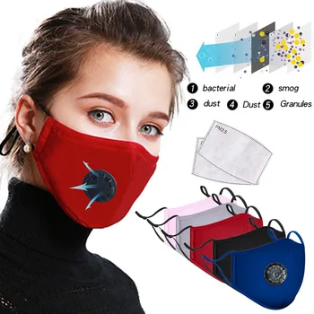 Munden Maske Med filter Anti Pollution PM2.5 Støv Respirator Vaskbar Genanvendelige Masker Bomuld Unisex Munden beskyttende maske