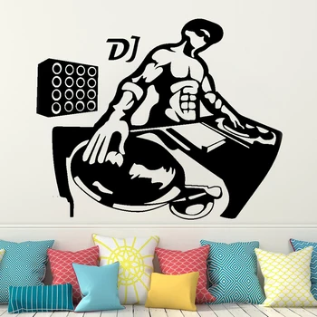 Passioneret Natklub Vinyl Wall Sticker til lyd Disc Musik karneval dekoration Decal DJ Soveværelse Stue Decal indretning HQ09