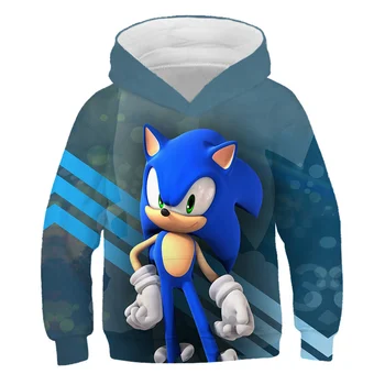 4T-14T Anime-Sonic The Hedgehog Hoodie Børn Sweatshirts 3D-Print Hættetrøjer Drenge Sweater Cosplay Kostume Buksetrold Piger Outfits
