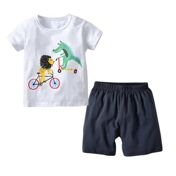 Baby Drenge Tøj Sæt, Sommer, Børn, Trykt Bomuld, T-shirt Og Shorts Udstyr Passer til Børn, Beach T-shirts, Shorts Sæt Tøj