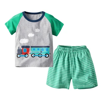 Baby Drenge Tøj Sæt, Sommer, Børn, Trykt Bomuld, T-shirt Og Shorts Udstyr Passer til Børn, Beach T-shirts, Shorts Sæt Tøj