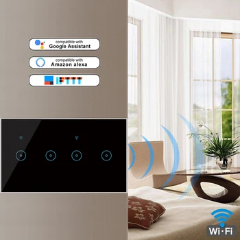 4/5/6 Bande Wifi Smart Touch Lys Væg, Skifte Interruptor Glas Panel Smart Home EWeLink App Kompatibel Med Alexa, Google Startside