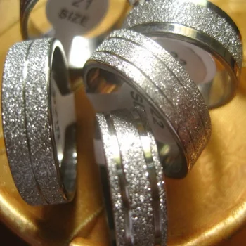 30stk sølv forgyldt rustfrit stål ringe Mode Smykker Ring engros-bulk-masser