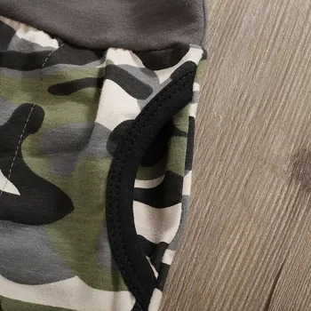 2020 Nye Fjedre Toddler Baby Drenge Far Og Dreng Trykt Lommer langærmet Toppe Camouflage Bukserne Træningsdragt 2STK Outfit