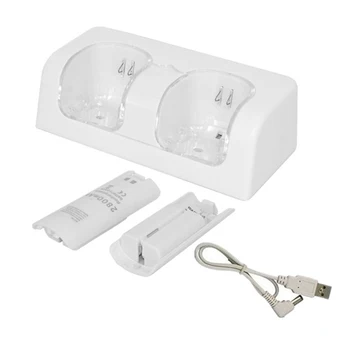 Til Nintend Til Wii Oplader LED Lys Oplader Dock Gamepad Oplader Stå Dual-Stationen #734