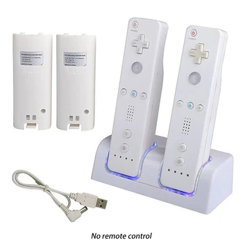 Til Nintend Til Wii Oplader LED Lys Oplader Dock Gamepad Oplader Stå Dual-Stationen #734
