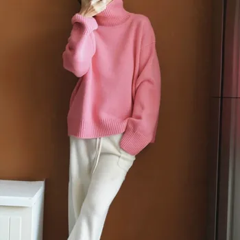 2020 Vinter Nye Rullekrave, Cashmere Og Uld Sweater Kvinder Plus Size Koreanske Top Pullover Overdimensionerede Mode