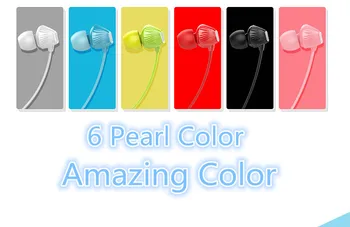 Ny In-ear øretelefon Bas Pearl farve Stereo 3,5 mm Øretelefon med Mikrofon til iPhone /Xiaomi Huawei Telefon Go pro MP3