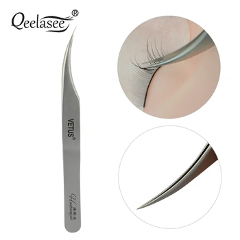 Høj Kvalitet VETUS Volumen Vippe Tweezer Gyldne Fjer og Dolphin Pincet til Eyelash Extension Tools i Sort Læder Pakning