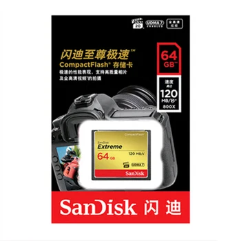 Sandisk Extreme Compact Flash Kameraets Hukommelseskort 16 GB, 32 GB og 64 GB, 128 GB til 4 K og Full HD-Video, Op til 120 MB / s læsehastighed